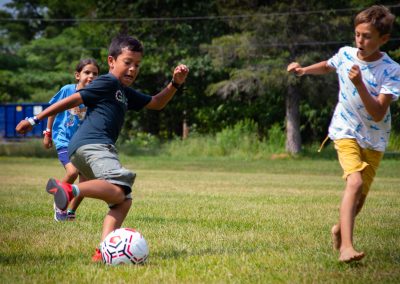 Actividad deportiva en el campamento