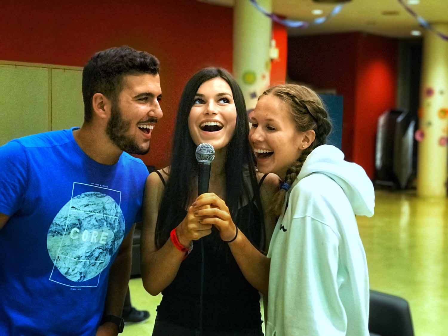 Noche de karaoke con amigos