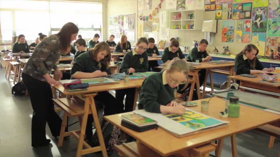 Clase práctica en un colegio irlandés durante Transition Year